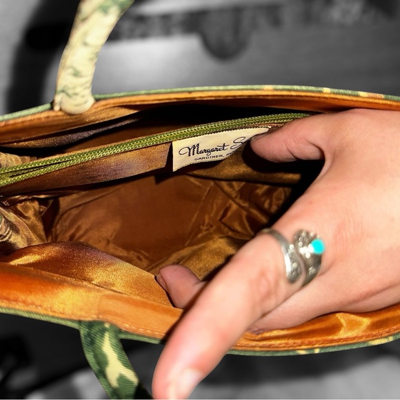 Rare Vintage Margaret Smith Fabric Handbag Maine Top Handles Floral Print - Picture 4 of 6